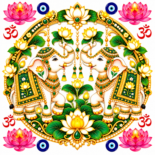 Elephant Lotus Mandala Peel off UV DTF Sticker