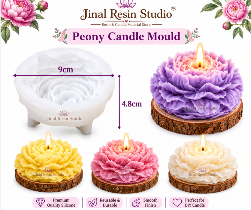 3D Peony Flower Candle Mould SM0587