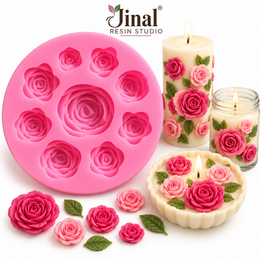 9 cavity rose flower mould