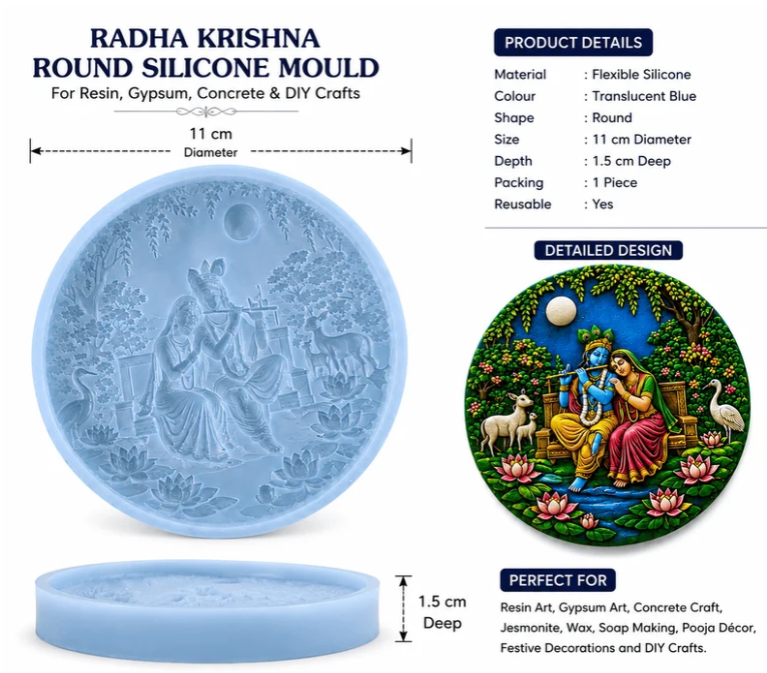 Radha Krishna Round DIY Mould