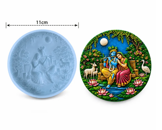 Radha Krishna Round DIY Mould