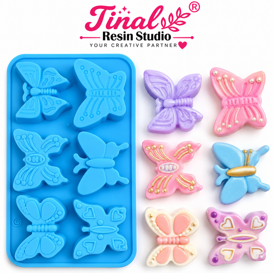 6 Cavity DIY Butterfly Silicone Mould