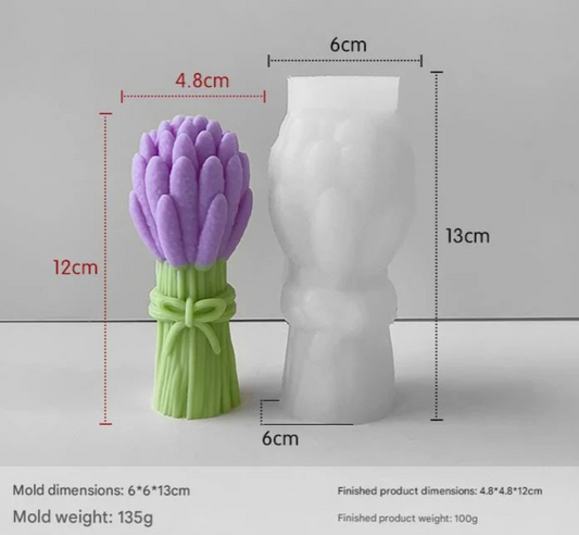 3D Tulip Flower Bouquet Candle Handmade Mould HM0222