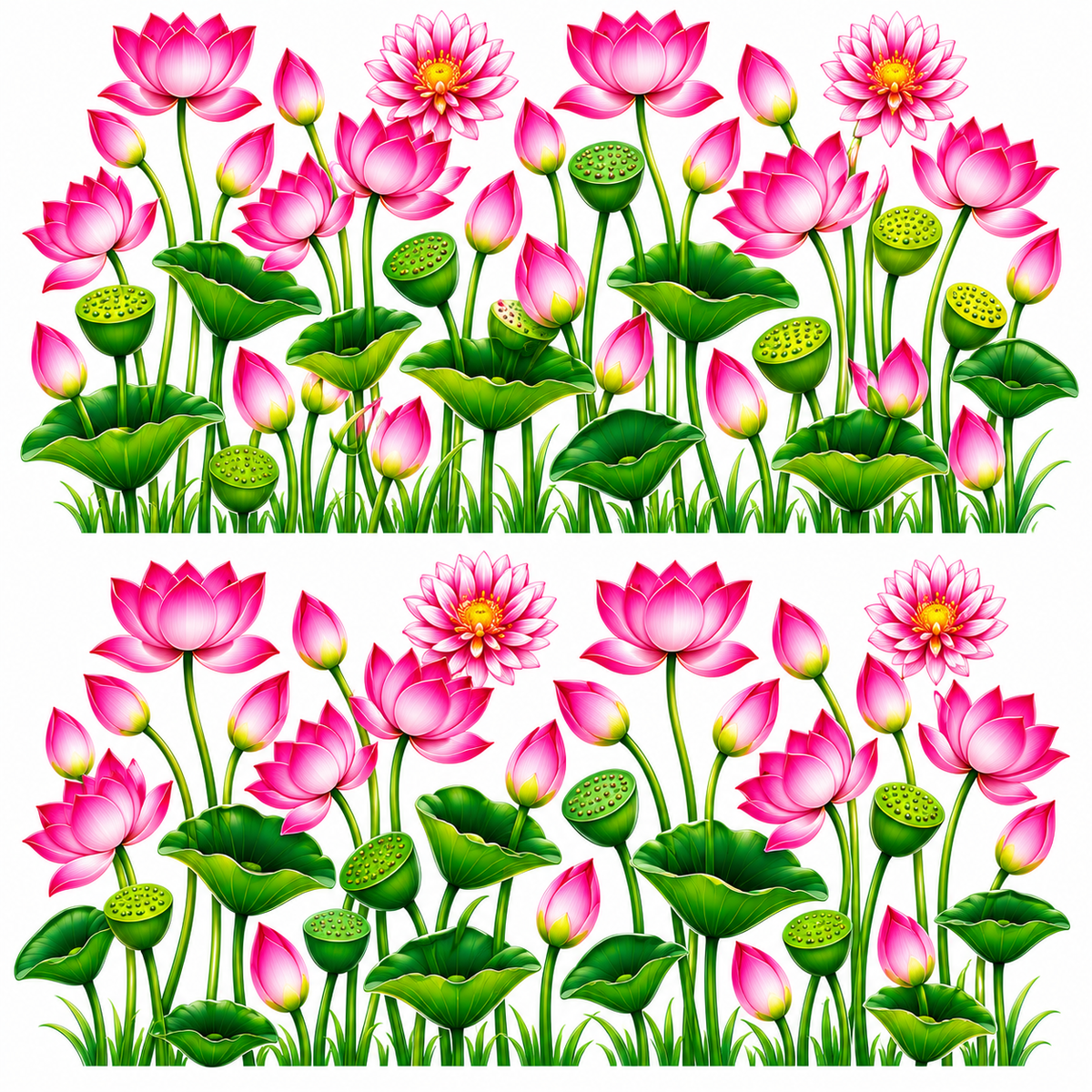 Twin Lotus Garden Panels Peel off UV DTF Sticker