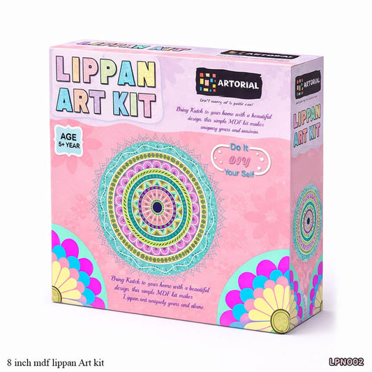 Lippan Art DIY Kit – Complete Mirror Work Craft Set 8" inch mdf