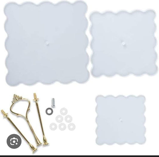 Square Resin Cake Stand Mold