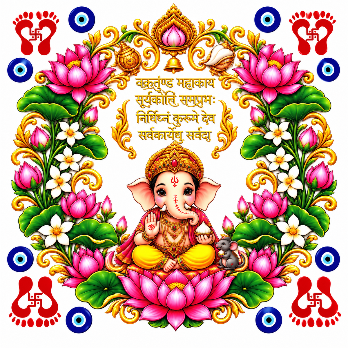 Vakratunda Mahakaya – Decorative Ganesha UV DTF Sticker