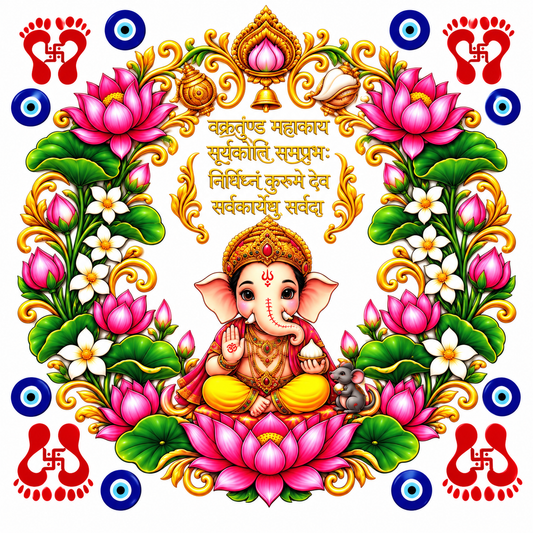Vakratunda Mahakaya – Decorative Ganesha Peel off UV DTF Sticker