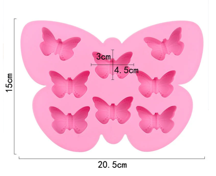 8 Cavity Butterfly Shaped Candy Mould for DIY Concrete Art, Resin Crafts, Soap Making & Cake Making Silicone Mould