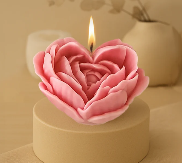 3D Flower Heart Candle Handmade Mould