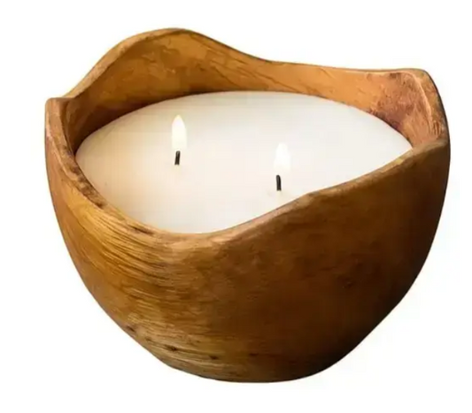 Wooden Candle Bowl - 4 inch