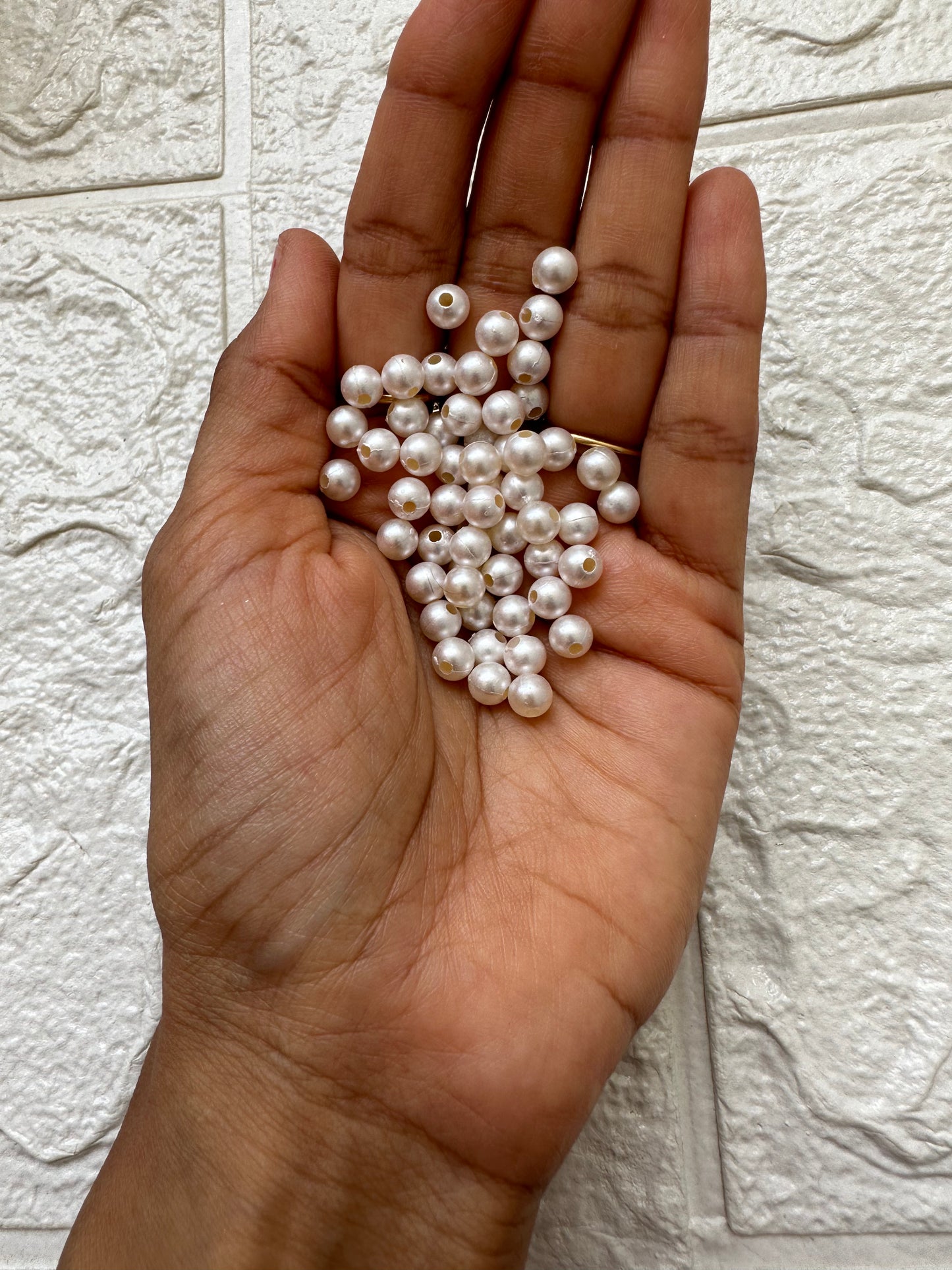 White pearl beads