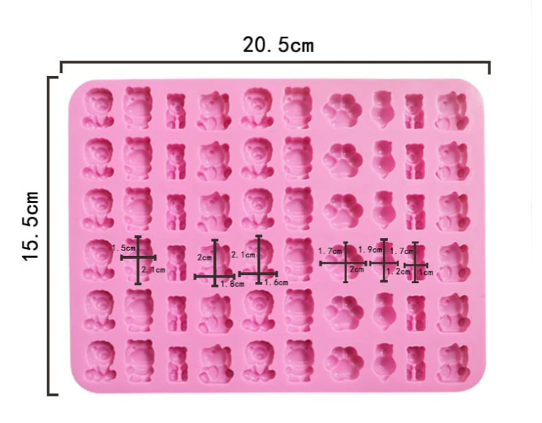 60 Cavity Mini Cartoon Animals mould